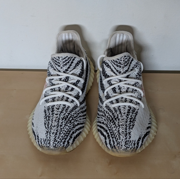 adidas Yeezy Boost 350 V2 Low Zebra Black White Red Shoes CP9654 Men\'s Size 11.5